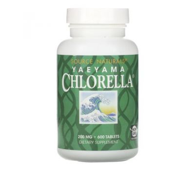Source Naturals, Yaeyama Chlorella, 200 mg, 600 Tablets