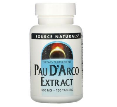 Source Naturals, екстракт кори мурашиного дерева, 500 мг, 100 таблеток