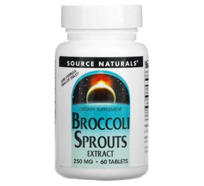 Source Naturals, экстракт ростков брокколи, 250 мг, 60 таблеток