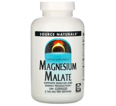 Source Naturals, яблочнокислый магний, 3750 мг, 200 капсул
