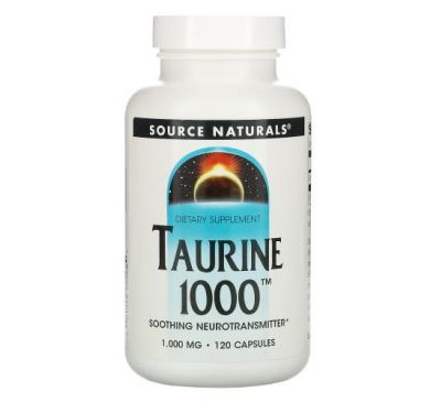 Source Naturals, таурин 1000, 1000 мг, 120 капсул