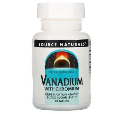 Source Naturals, ванадий с хромом, 90 таблеток