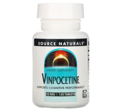 Source Naturals, вінпоцетин, 10 мг, 120 таблеток
