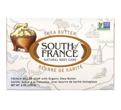 South of France, French Milled Soap with Organic Shea Butter, 6 oz (170 g)