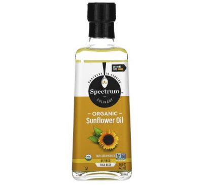 Spectrum Culinary, Organic High Heat Sunflower Oil, Refined, 16 fl oz (473 ml)