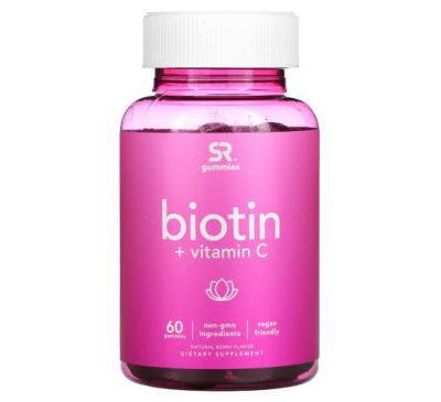 Sports Research, Биотин + витамин C, натуральные ягоды, 60 жевательных мармеладок