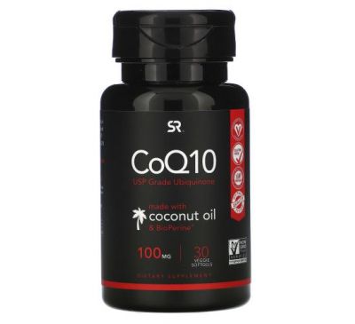 Sports Research, CoQ10 with BioPerine & Coconut Oil, 100 mg, 30 Veggie Softgels