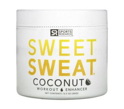 Sports Research, "Sweet Sweat", предтренировочный комплекс с кокосовым вкусом, 13,5 унций (383 г)