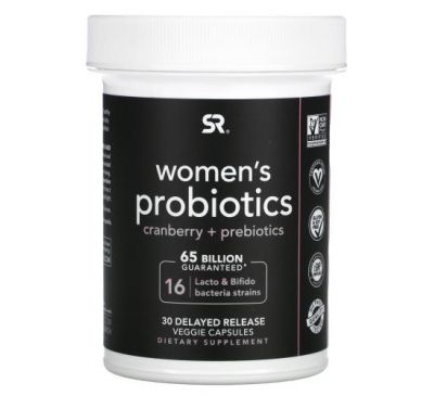 Sports Research, Women's Probiotics, Cranberry + Prebiotics, 30 Delayed Release Veggie Capsules