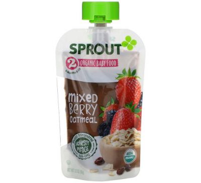 Sprout Organic, Детское питание, от 6 месяцев и старше, ягодная овсянка, 3,5 унции (99 г)