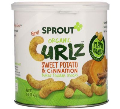 Sprout Organic, Curlz, сладкий картофель и корица, 1,48 унц. (42 г)