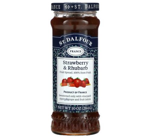 St. Dalfour, Strawberry & Rhubarb, Deluxe Strawberry Rhubarb Spread,  10 oz (284 g)