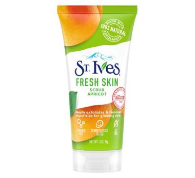 St. Ives, Fresh Skin, абрикосовий скраб, 28 г (1 унція)