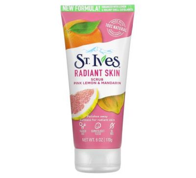 St. Ives, Radiant Skin, скраб для тіла «Рожевий лимон і мандарин», 170 г (6 унцій)