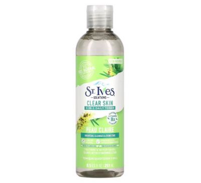 St. Ives, Solutions, 3-in-1 Daily Toner, Tea Tree & Witch Hazel, 8.5 fl oz (251 ml)