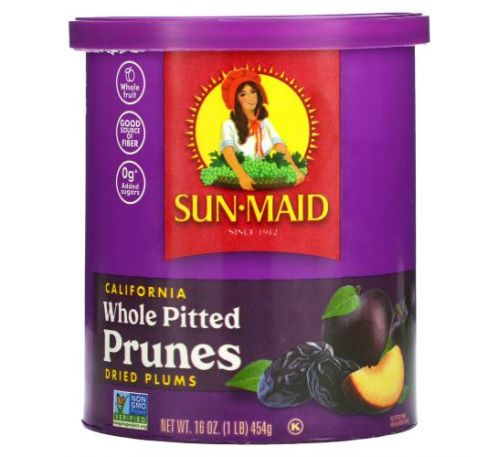 Sun-Maid, California Whole Pitted Prunes, Dried Plums, 16 oz (454 g)