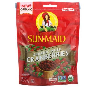Sun-Maid, Organic Dried Cranberries, 4 oz (113 g)