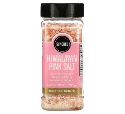 Sundhed, Розовая гималайская соль, 750 г (26,5 унции)