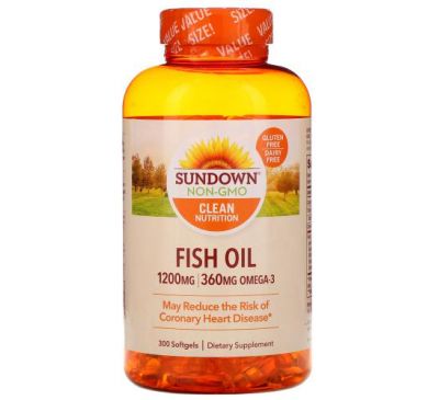 Sundown Naturals, Fish Oil, 1,200 mg, 300 Softgels