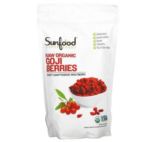Sunfood, Organic, Sun-Dried Goji Berries, 1 lb (454 g)