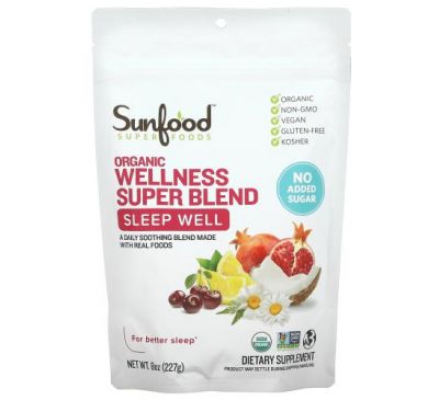 Sunfood, Organic Wellness Super Blend, Sleep Well, 8 oz (227 g)