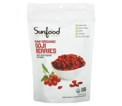 Sunfood, Raw Organic Goji Berries, 8 oz (227 g)