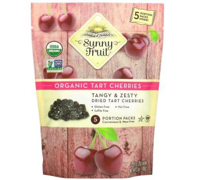 Sunny Fruit, Organic Tart Cherries, 5 Portion Packs, 0.7 oz (20 g) Each