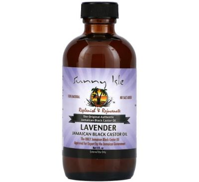 Sunny Isle, 100% Natural Jamaican Black Castor Oil, Lavender,  4 fl oz