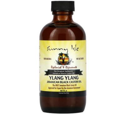 Sunny Isle, 100% натуральное ямайское черное касторовое масло, иланг-иланг, 4 жидк. Унции