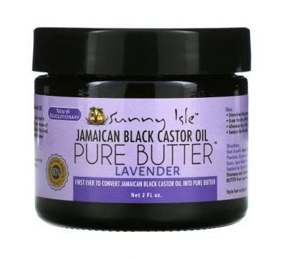 Sunny Isle, Jamaican Black Castor Oil, Pure Butter, Lavender, 2 fl oz