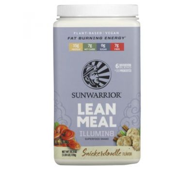 Sunwarrior, Illumin8 Lean Meal, Snickerdoodle, 1.59 lb (720 g)
