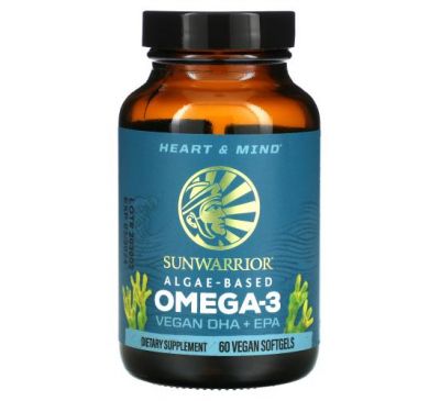 Sunwarrior, Омега-3, ДГК + ЭПК для веганов, 60 веганских мягкий таблеток