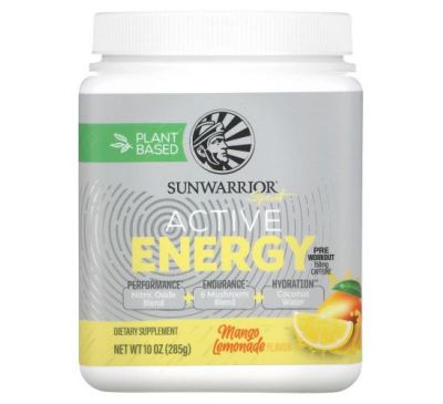 Sunwarrior, Sport, активная энергия, перед тренировками, манго и лимонад, 285 г (10 унций)