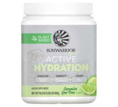 Sunwarrior, Sport, Active Hydration, Cucumber Lime Time, 16.9 oz ( 480 g)