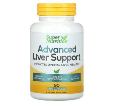Super Nutrition, Advanced Liver Support, засіб для підтримання здоров’я печінки, 90 рослинних капсул