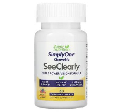 Super Nutrition, SimplyOne, See Clearly, потрійна формула для підтримки зору, лісові ягоди, 30 жувальних таблеток