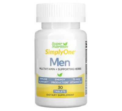 Super Nutrition, SimplyOne, мультивітаміни потрійної дії для чоловіків, 30 таблеток