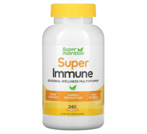 Super Nutrition, Super Immune, мультивітаміни для гарного самопочуття при зміні сезонів, 240 таблеток
