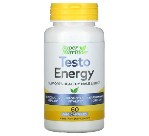Super Nutrition, Testo Energy, 60 вегетаріанських капсул