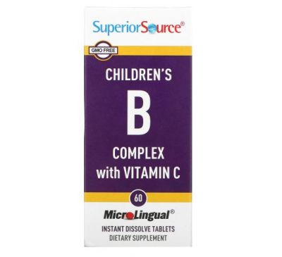 Superior Source, комплекс витаминов группы B и витамина C для детей, 60 быстрорастворимых таблеток MicroLingual