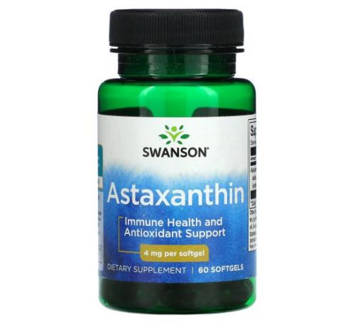 Swanson, Astaxanthin, 4 mg, 60 Softgels