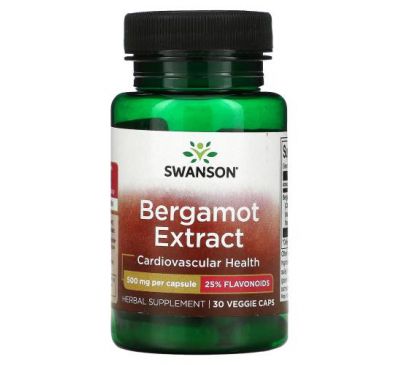 Swanson, Bergamot Extract, 500 mg, 30 Veggie Caps