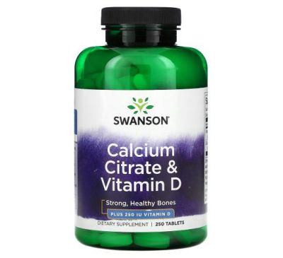 Swanson, Calcium Citrate & Vitamin D, 250 Tablets