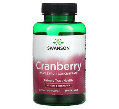 Swanson, Cranberry, Whole Fruit Concentrate, Super Strength, 60 Softgels