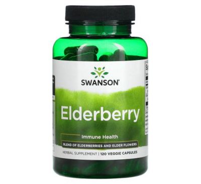 Swanson, Elderberry, Immune Health, 120 Veggies Capsules