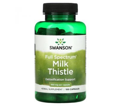 Swanson, Full Spectrum Milk Thistle, Detoxification, 500 mg, 100 Capsules