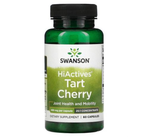 Swanson, HiActives Tart Cherry, 465 mg, 60 Capsules