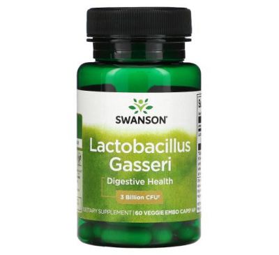 Swanson, Lactobacillus Gasseri, 3 млрд КОЕ, 60 растительных капсул для эмбо