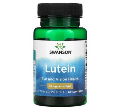 Swanson, лютеин, 40 мг, 60 мягких таблеток