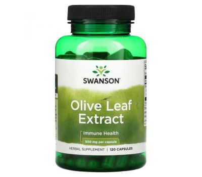 Swanson, Olive Leaf Extract, 500 mg, 120 Capsules